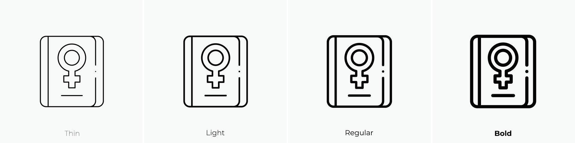 feminism icon. Thin, Light, Regular And Bold style design isolated on white background vector