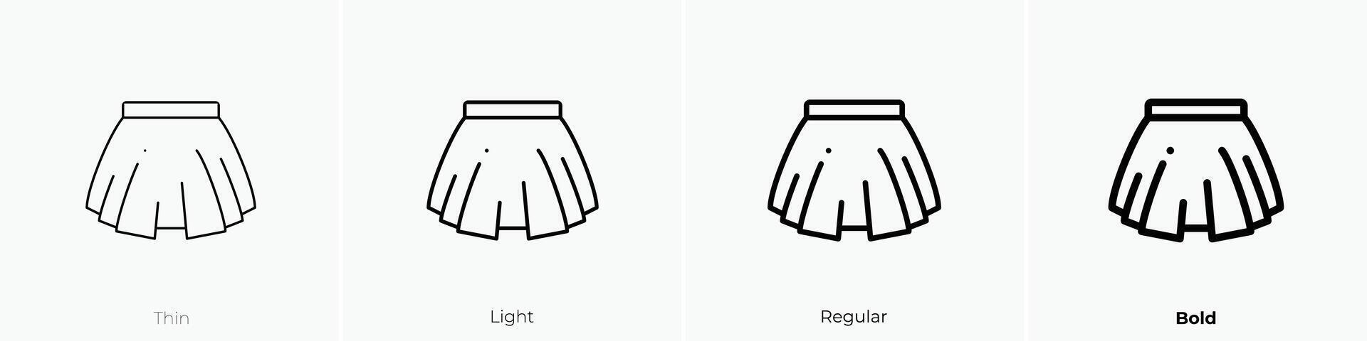 female skirt icon. Thin, Light, Regular And Bold style design isolated on white background vector