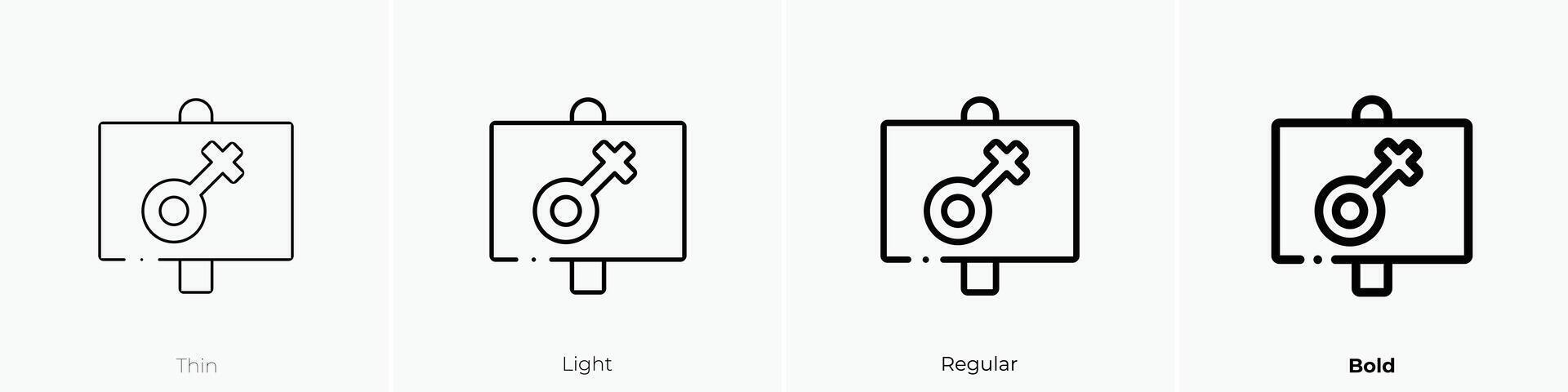 feminism icon. Thin, Light, Regular And Bold style design isolated on white background vector