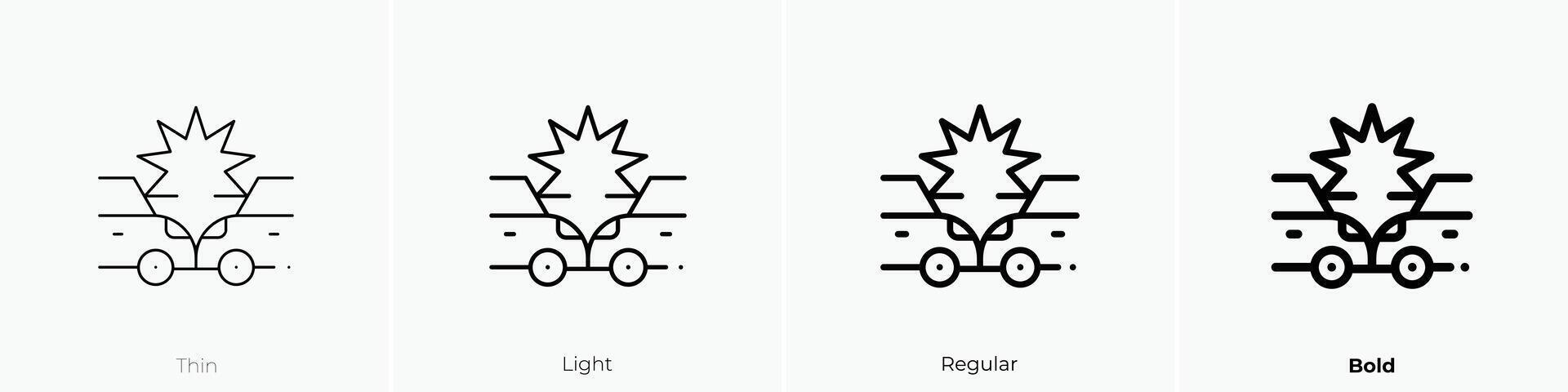 fender bender icon. Thin, Light, Regular And Bold style design isolated on white background vector