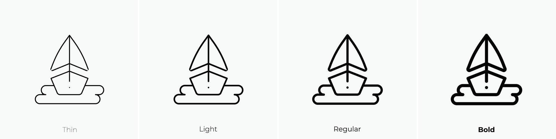 ferry boat icon. Thin, Light, Regular And Bold style design isolated on white background vector
