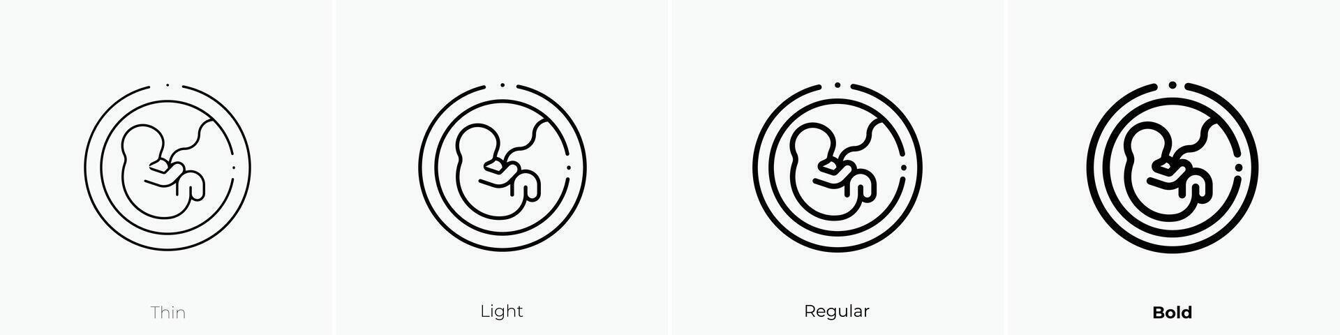 fetus icon. Thin, Light, Regular And Bold style design isolated on white background vector