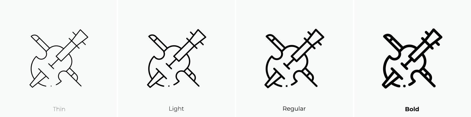 fiddle icon. Thin, Light, Regular And Bold style design isolated on white background vector