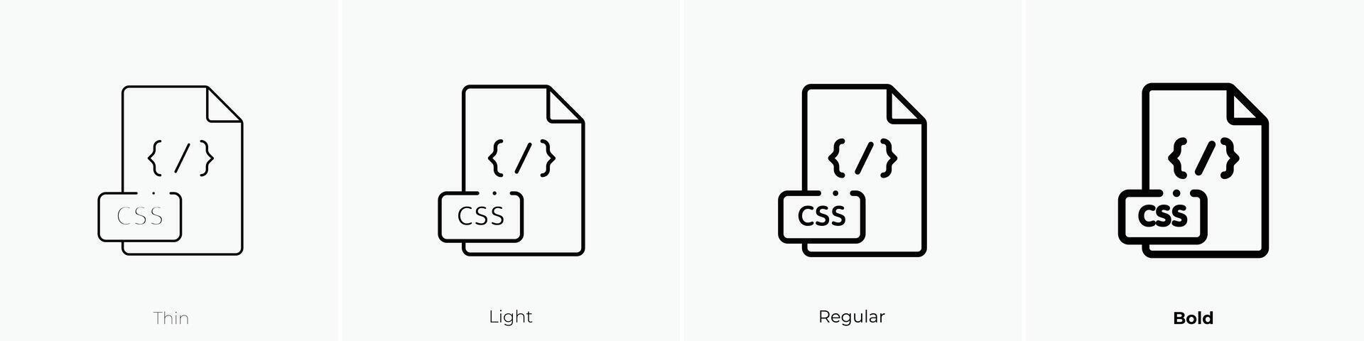 file icon. Thin, Light, Regular And Bold style design isolated on white background vector