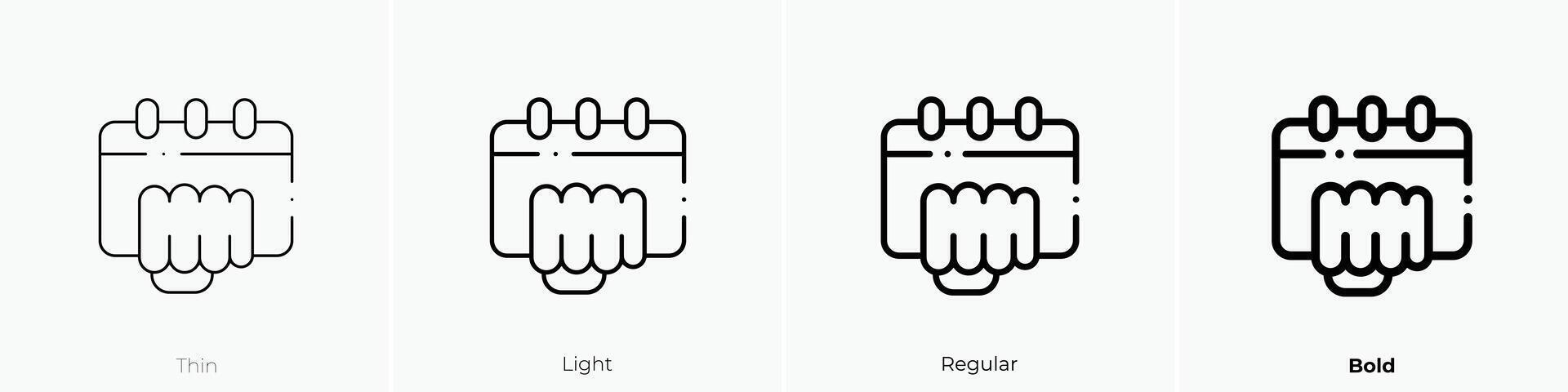 fight icon. Thin, Light, Regular And Bold style design isolated on white background vector