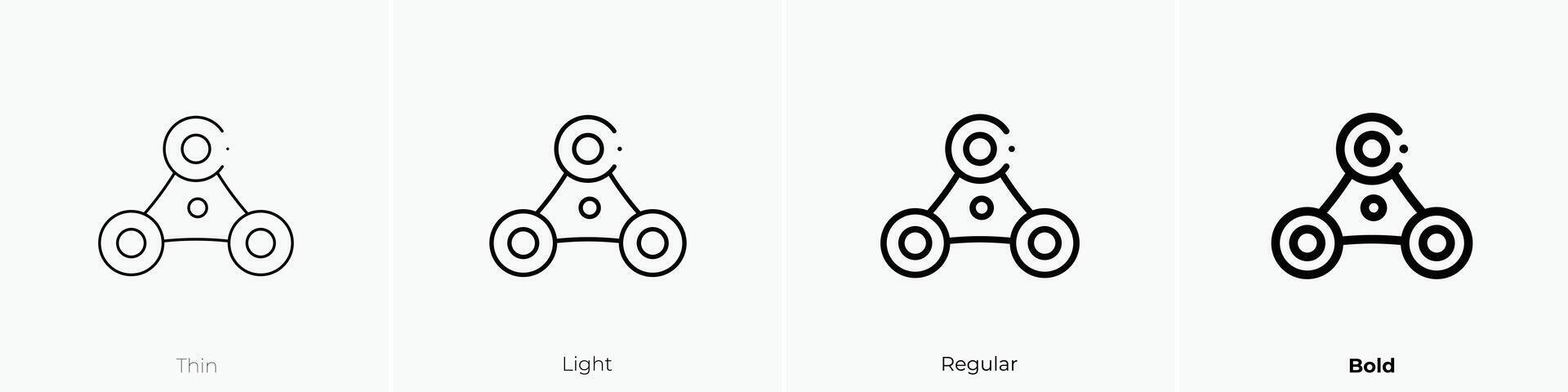 fidget spinner icon. Thin, Light, Regular And Bold style design isolated on white background vector