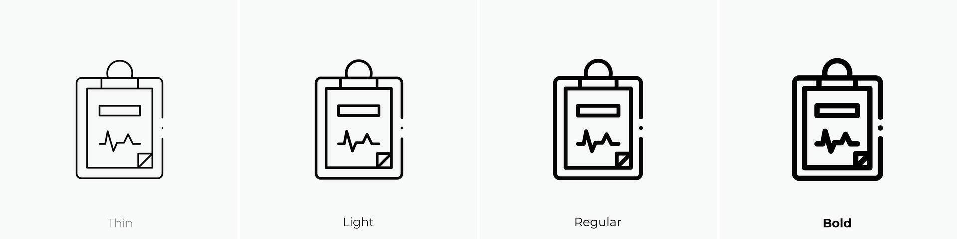 file icon. Thin, Light, Regular And Bold style design isolated on white background vector