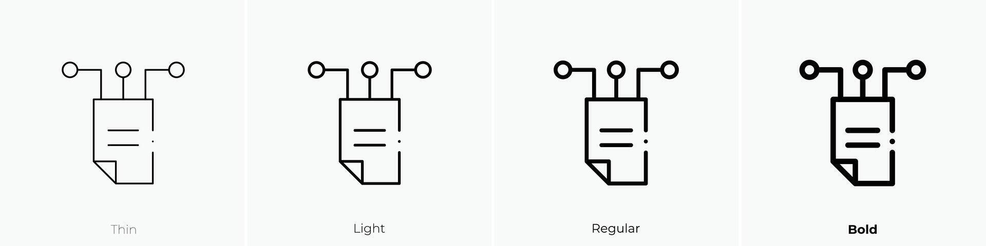 file icon. Thin, Light, Regular And Bold style design isolated on white background vector