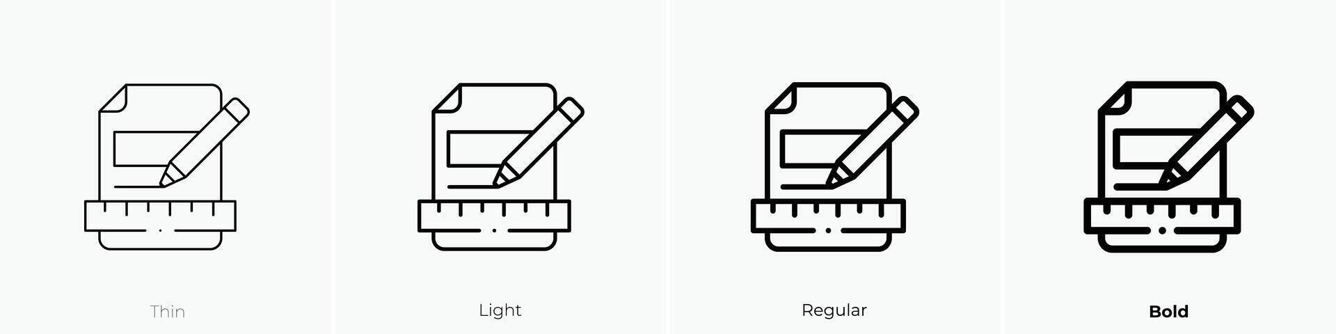 file icon. Thin, Light, Regular And Bold style design isolated on white background vector