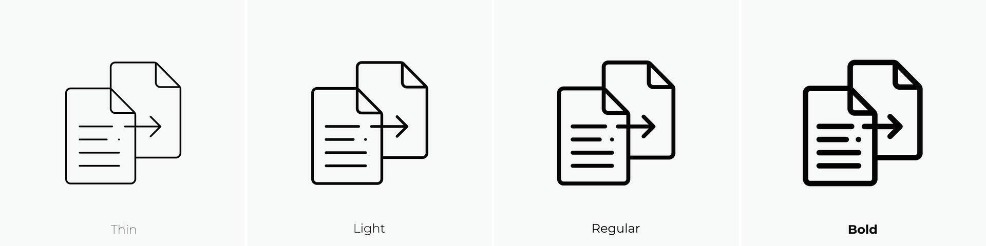 files icon. Thin, Light, Regular And Bold style design isolated on white background vector
