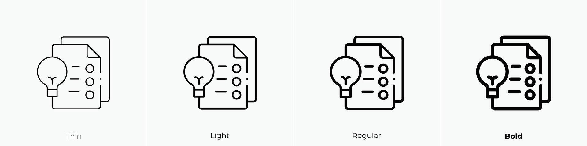 files icon. Thin, Light, Regular And Bold style design isolated on white background vector