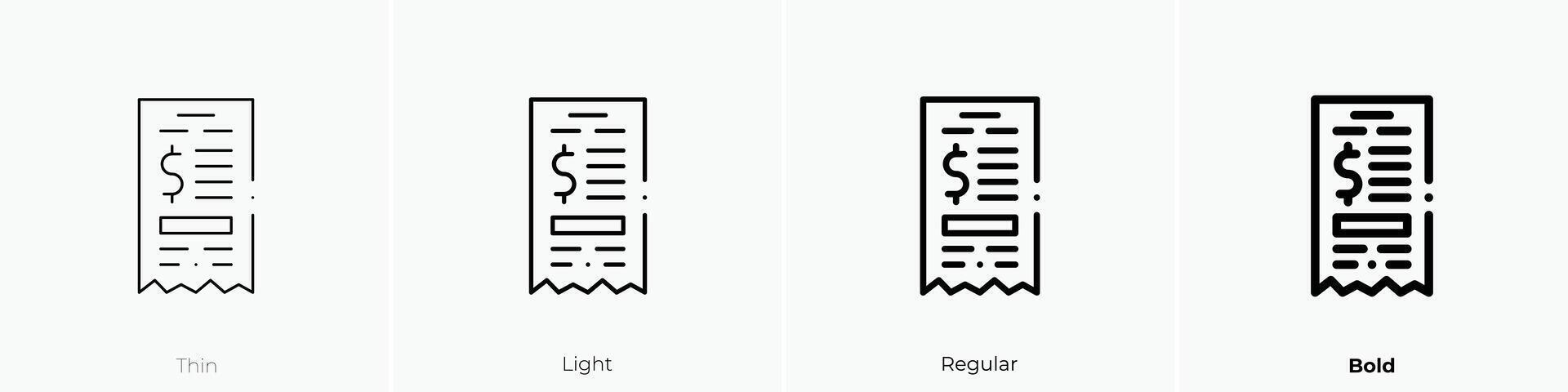 fine icon. Thin, Light, Regular And Bold style design isolated on white background vector