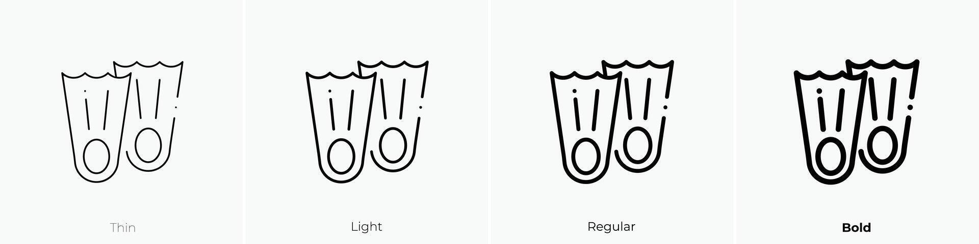 fins icon. Thin, Light, Regular And Bold style design isolated on white background vector