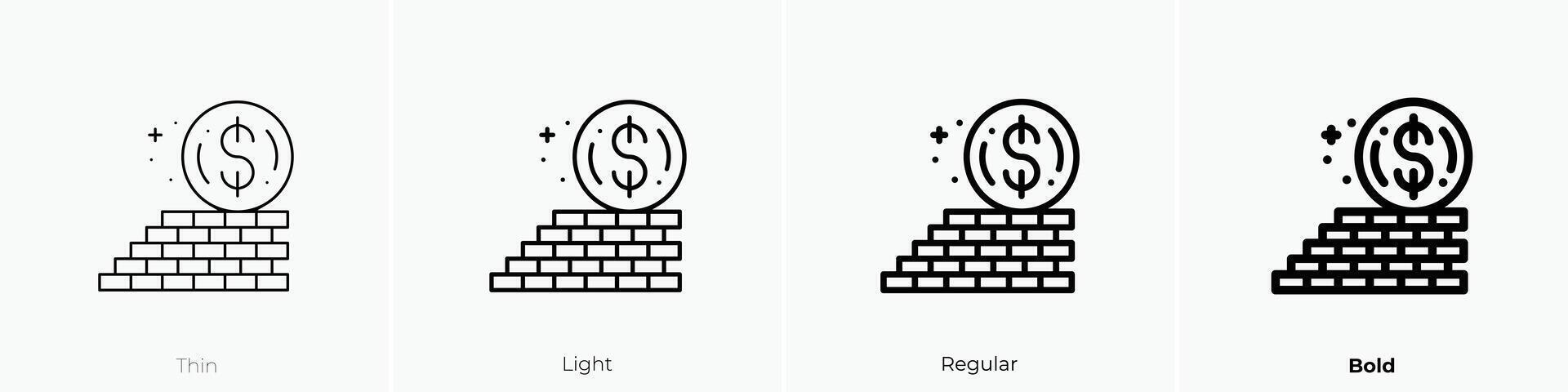 finance icon. Thin, Light, Regular And Bold style design isolated on white background vector