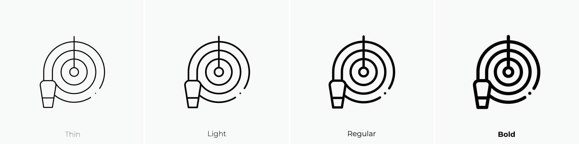fire hose icon. Thin, Light, Regular And Bold style design isolated on white background vector