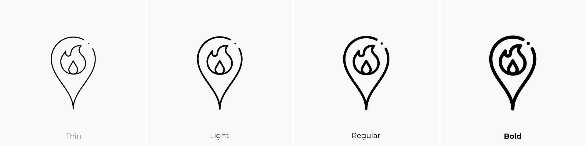fire station icon. Thin, Light, Regular And Bold style design isolated on white background vector