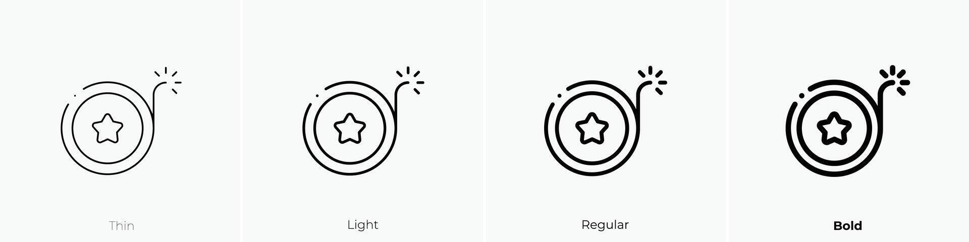 firecracker icon. Thin, Light, Regular And Bold style design isolated on white background vector