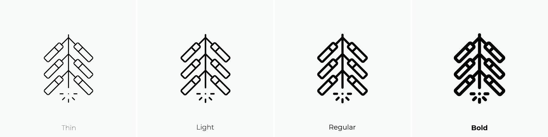 firecracker icon. Thin, Light, Regular And Bold style design isolated on white background vector