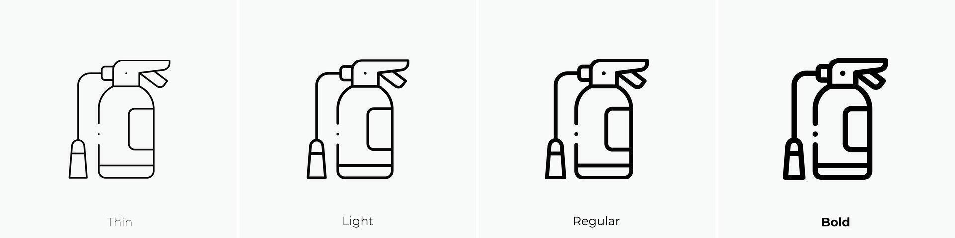 fire extinguisher icon. Thin, Light, Regular And Bold style design isolated on white background vector