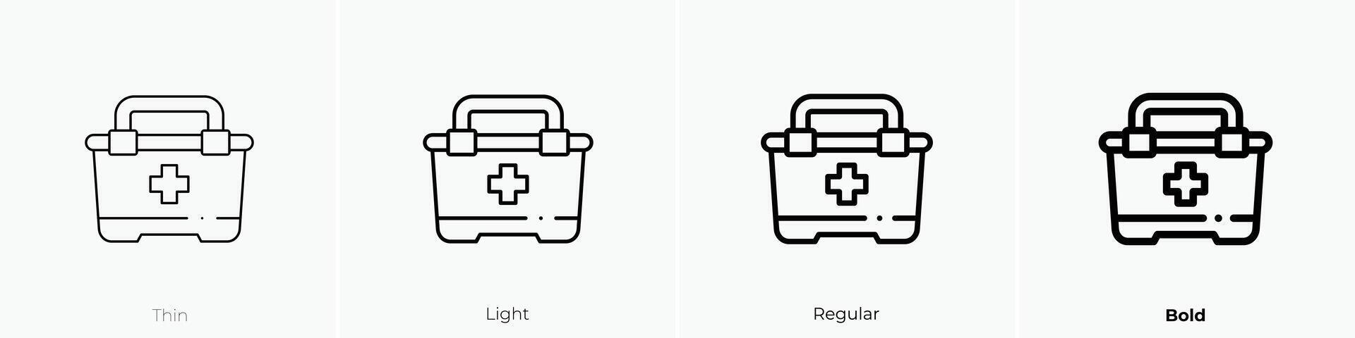 first aid icon. Thin, Light, Regular And Bold style design isolated on white background vector