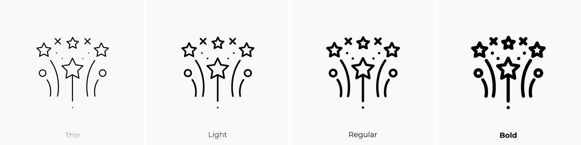 firework icon. Thin, Light, Regular And Bold style design isolated on white background vector