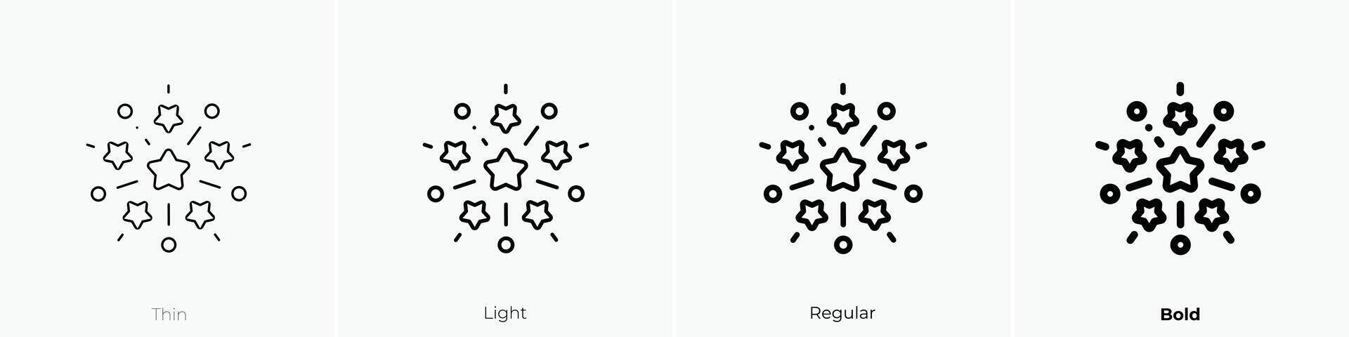 fireworks icon. Thin, Light, Regular And Bold style design isolated on white background vector
