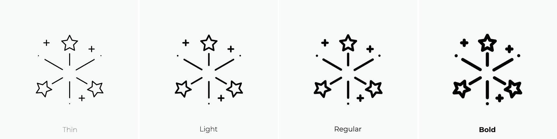 fireworks icon. Thin, Light, Regular And Bold style design isolated on white background vector