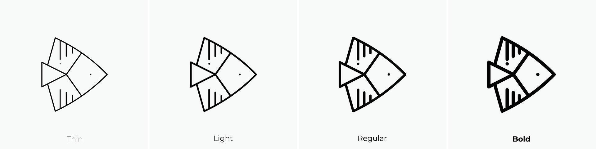 fish icon. Thin, Light, Regular And Bold style design isolated on white background vector