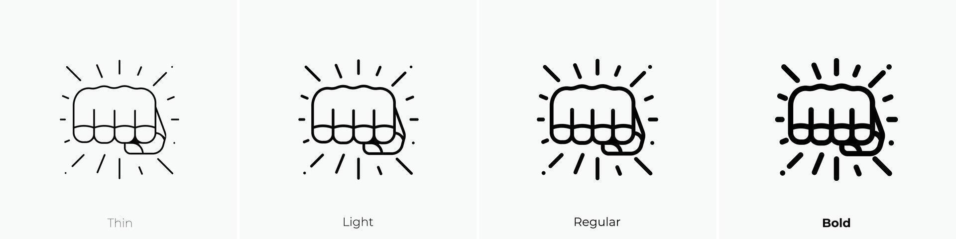 fist icon. Thin, Light, Regular And Bold style design isolated on white background vector