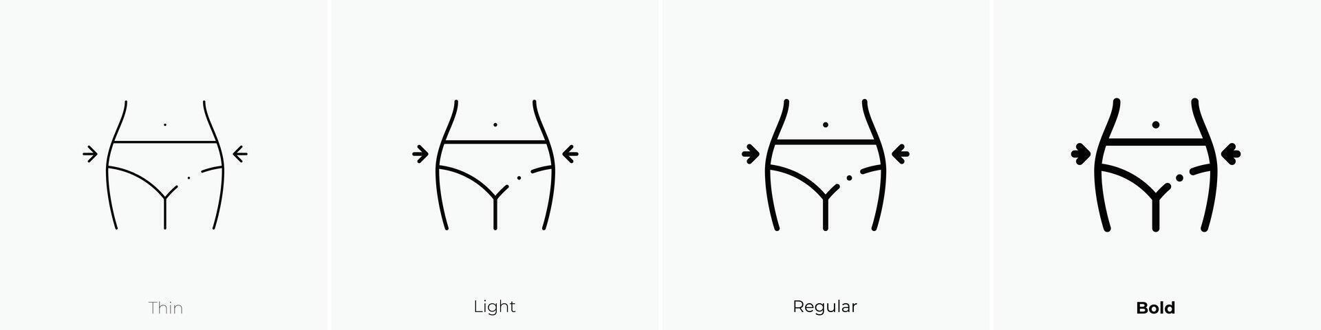 fit icon. Thin, Light, Regular And Bold style design isolated on white background vector