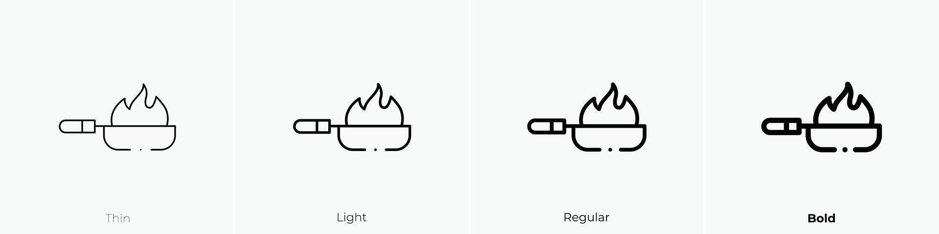 flambee icon. Thin, Light, Regular And Bold style design isolated on white background vector