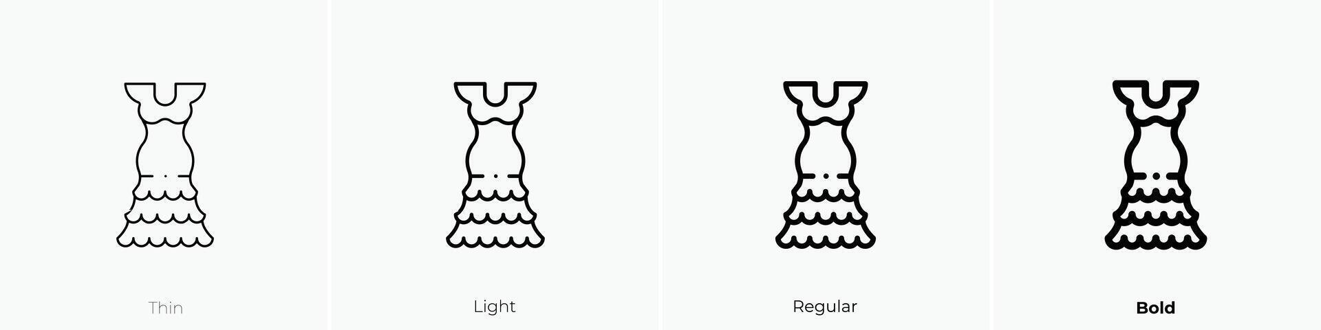 flamenco outfit icon. Thin, Light, Regular And Bold style design isolated on white background vector