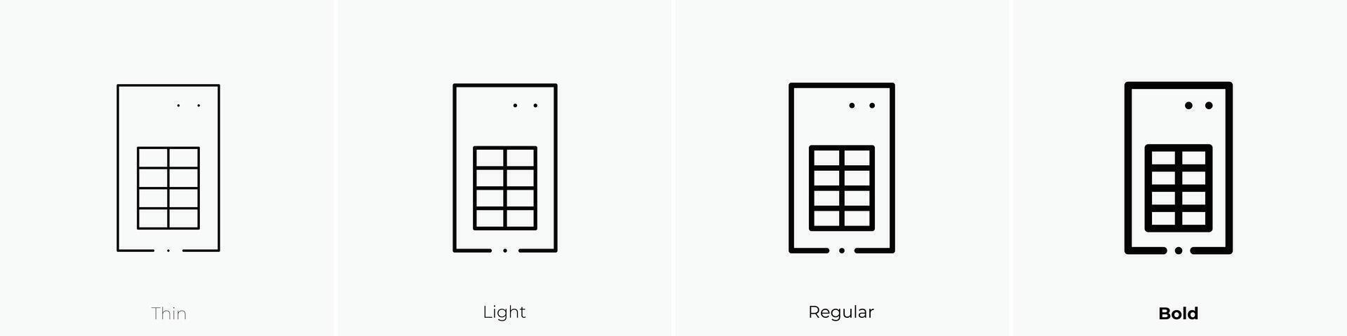 floor icon. Thin, Light, Regular And Bold style design isolated on white background vector