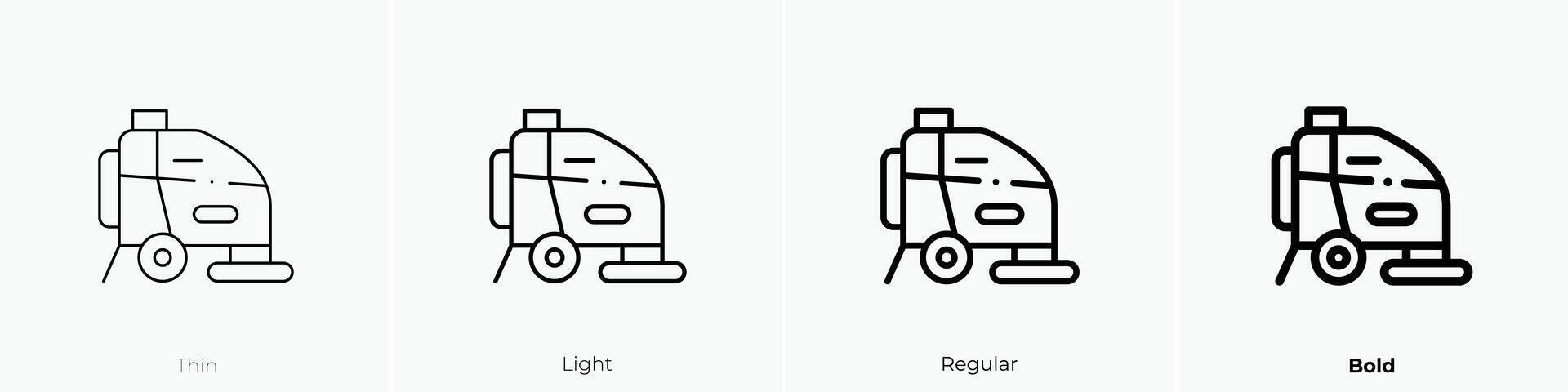 floor scrubber icon. Thin, Light, Regular And Bold style design isolated on white background vector