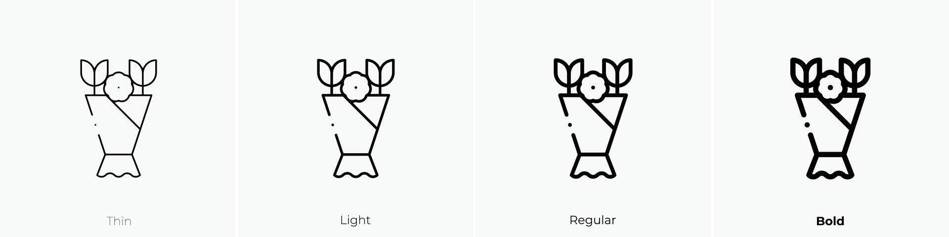 flower bouquet icon. Thin, Light, Regular And Bold style design isolated on white background vector