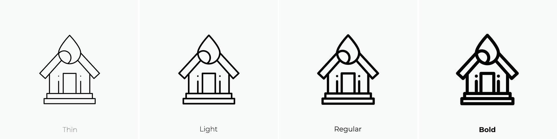 flood icon. Thin, Light, Regular And Bold style design isolated on white background vector
