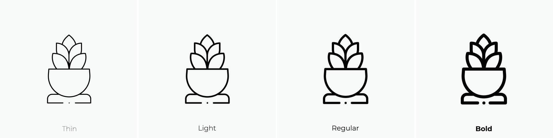 flower pot icon. Thin, Light, Regular And Bold style design isolated on white background vector