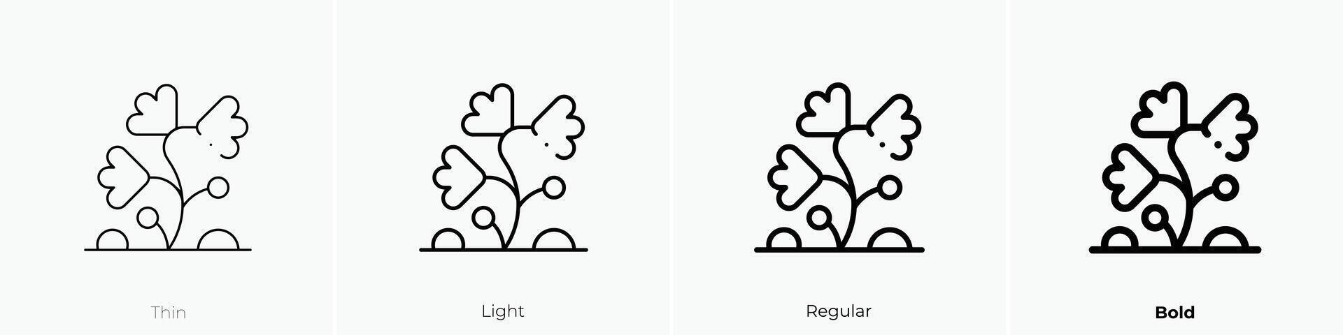 flower icon. Thin, Light, Regular And Bold style design isolated on white background vector