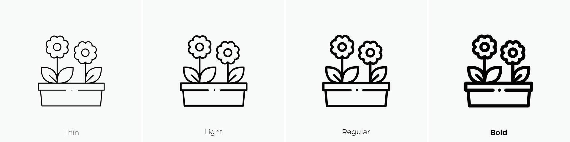 flowers icon. Thin, Light, Regular And Bold style design isolated on white background vector