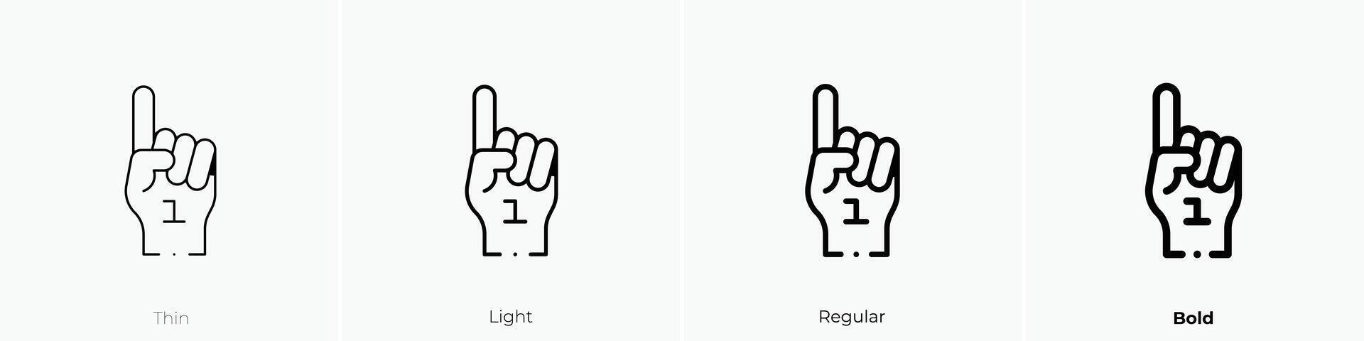 foam hand icon. Thin, Light, Regular And Bold style design isolated on white background vector