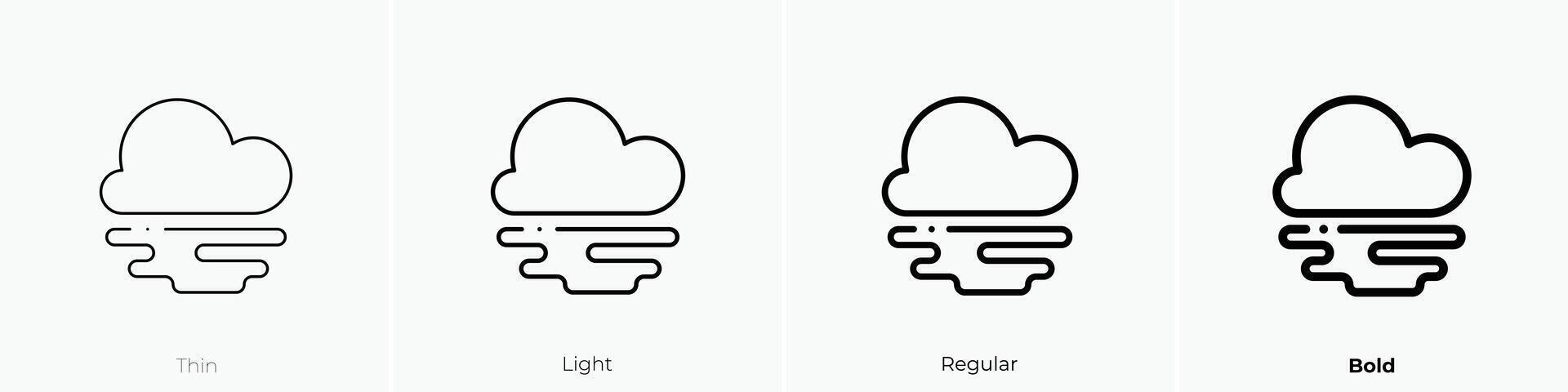 fog icon. Thin, Light, Regular And Bold style design isolated on white background vector