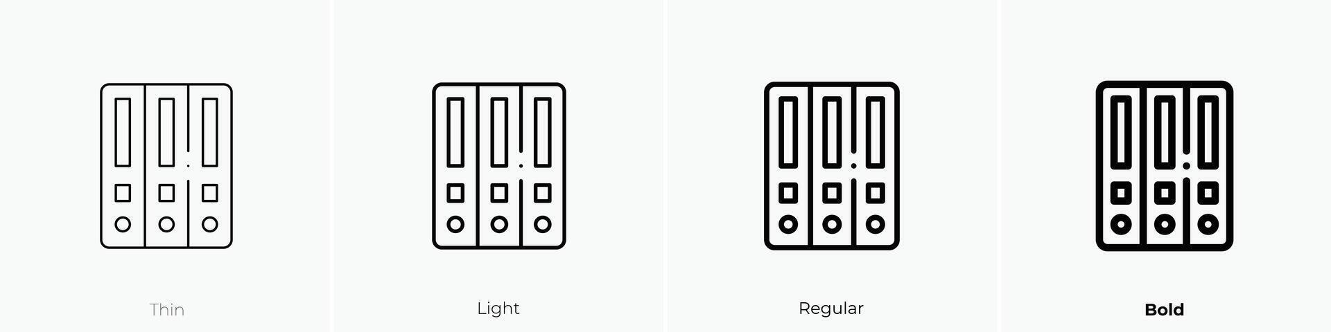 folders icon. Thin, Light, Regular And Bold style design isolated on white background vector