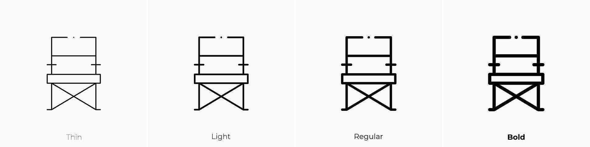 folding chair icon. Thin, Light, Regular And Bold style design isolated on white background vector