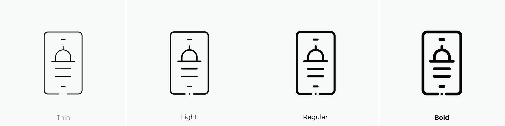 food delivery icon. Thin, Light, Regular And Bold style design isolated on white background vector