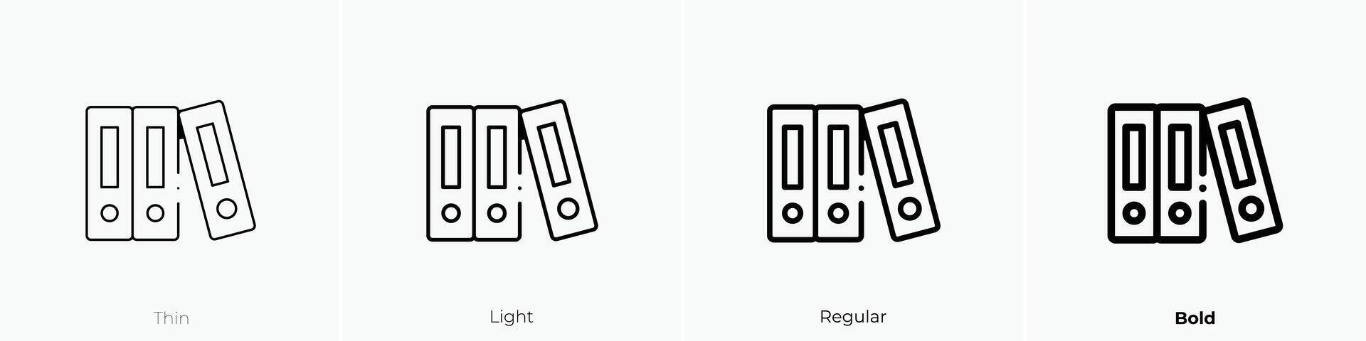 folders icon. Thin, Light, Regular And Bold style design isolated on white background vector