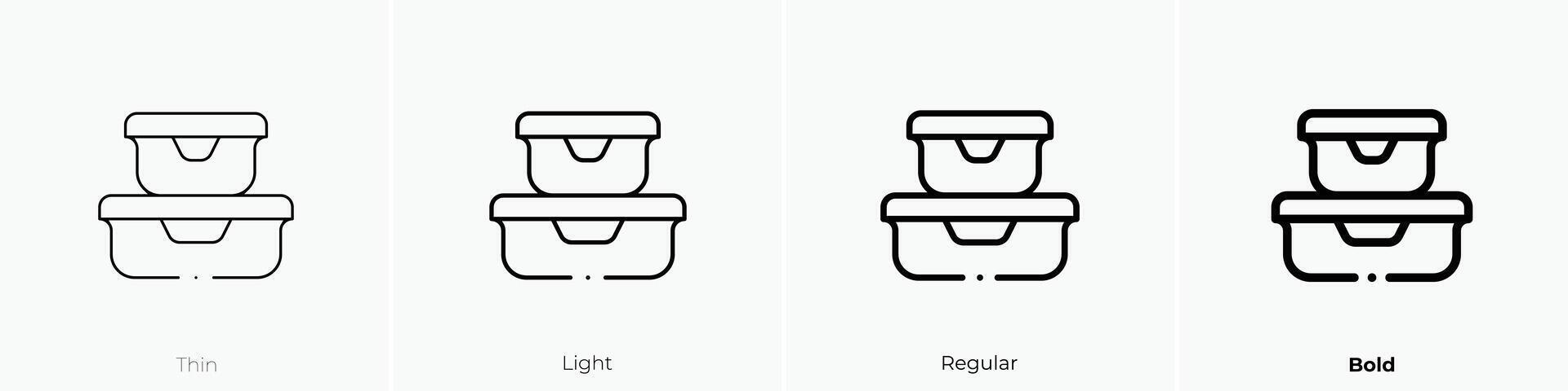 food container icon. Thin, Light, Regular And Bold style design isolated on white background vector