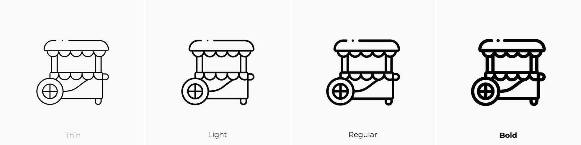 food cart icon. Thin, Light, Regular And Bold style design isolated on white background vector