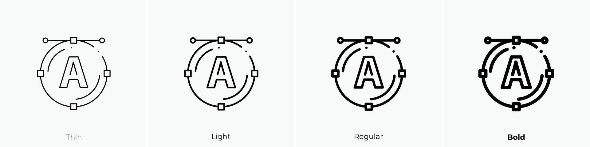 font icon. Thin, Light, Regular And Bold style design isolated on white background vector
