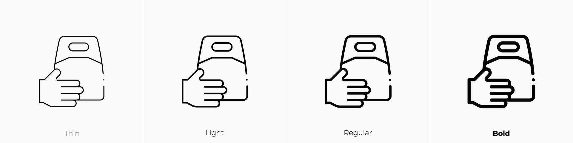 food package icon. Thin, Light, Regular And Bold style design isolated on white background vector