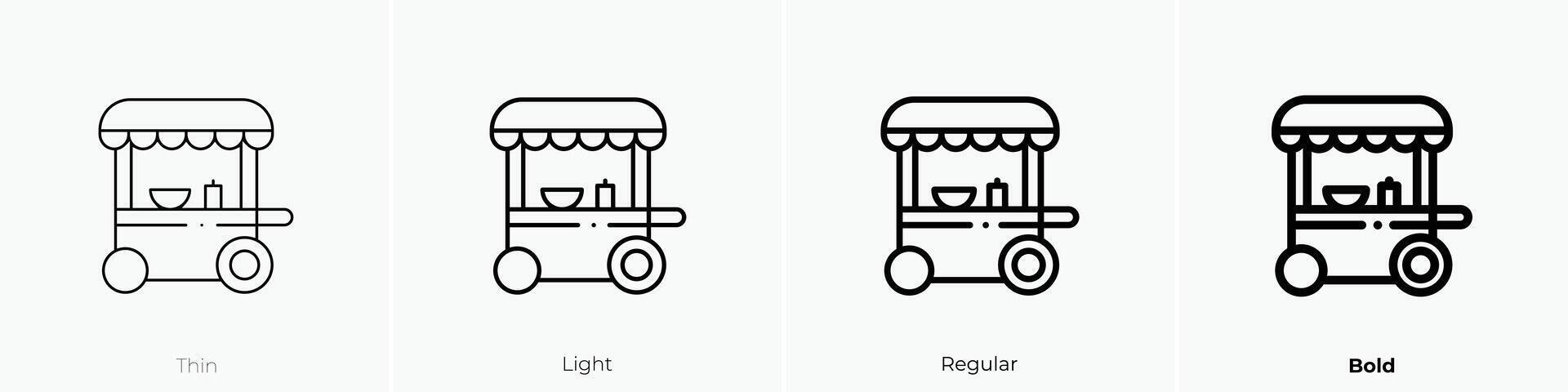food stall icon. Thin, Light, Regular And Bold style design isolated on white background vector